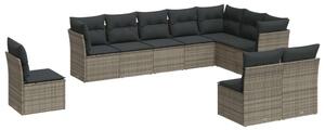 VidaXL Polyrattan Kerti Ülőgarnitúra - 10 részes - Szürke