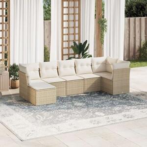 VidaXL Polyrattan Kerti Ülőgarnitúra - Bézs - 7 részes
