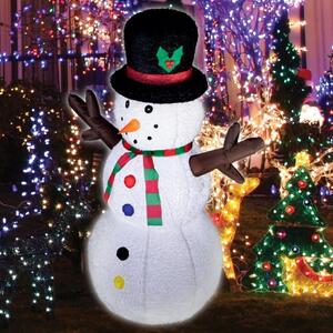 Home Felfújható hóember ,122 cm, LED világítás, tápegység, beltéri és kültéri használatra