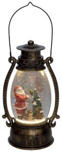 Home LED Lámpás folyadékkal és csillámokkal, Mikulás figura, 11x13,5x26 cm