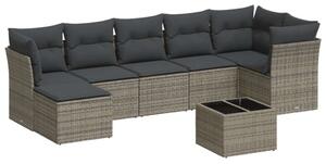 VidaXL Polyrattan Kerti Ülőgarnitúra - 8 részes - Szürke