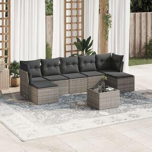 VidaXL Polyrattan Kerti Ülőgarnitúra - 8 részes - Szürke