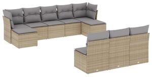 VidaXL Polyrattan Kerti Ülőgarnitúra - 10 részes - Bézs