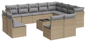 VidaXL Polyrattan Kerti Ülőgarnitúra - 13 részes - Bézs