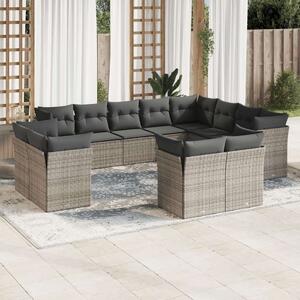 Polyrattan Kerti Ülőgarnitúra - 12 részes - Szürke