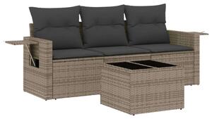 VidaXL Polyrattan Kerti Ülőgarnitúra - 4 részes - Szürke
