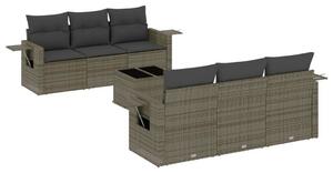 VidaXL Polyrattan Kerti Ülőgarnitúra - 7 részes - Szürke