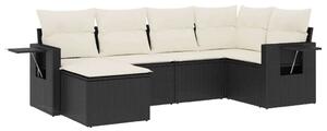 VidaXL Polyrattan Kerti Ülőgarnitúra - 6 részes - Fekete