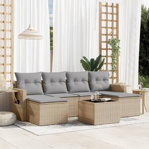 VidaXL Polyrattan Kerti Ülőgarnitúra - 7 részes - Bézs