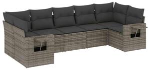 VidaXL Polyrattan Kerti Ülőgarnitúra - 7 részes - Szürke