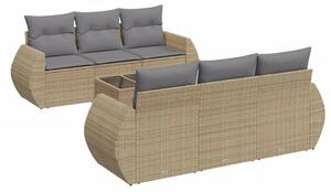 VidaXL Polyrattan Kerti Ülőgarnitúra - 7 részes - Bézs