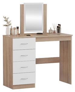 Fésülködőasztal, sonoma tölgy/fehér, KLEVIS