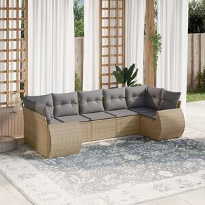 VidaXL Polyrattan Kerti Ülőgarnitúra - 7 részes - Bézs