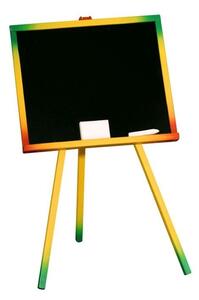 ProCart® Krétás tábla, fekete, 2 kiegészítők, 48x82.5 cm, színes fa támogatás