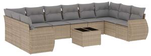 VidaXL Polyrattan Kerti Ülőgarnitúra - 11 részes - Bézs