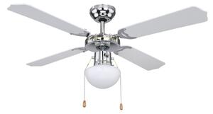Globo Champion Mennyezeti ventilátor csillárral, 50W, E27, 4 propeller, 3 sebességgel, megfordítható mozgás, fekete-fehér