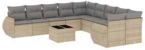 VidaXL Polyrattan Kerti Ülőgarnitúra - 11 részes - Bézs