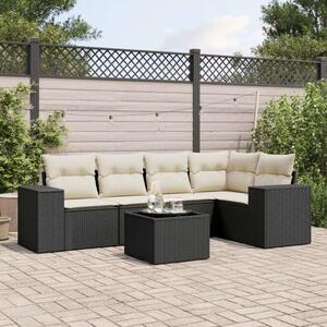 VidaXL Polyrattan Kerti Ülőgarnitúra - 6 részes - Fekete