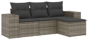 VidaXL Polyrattan Kerti Ülőgarnitúra - 4 részes - Szürke
