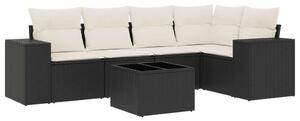 VidaXL Polyrattan Kerti Ülőgarnitúra - 6 részes - Fekete