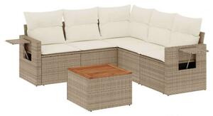 VidaXL Polyrattan Kerti Ülőgarnitúra - 6 részes - Bézs