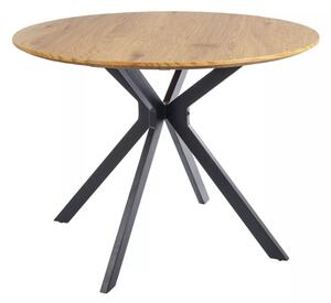 Aster Modern Kerek Tölgy Étkezőasztal Fekete Pókláb Vázzal ASTERDC100