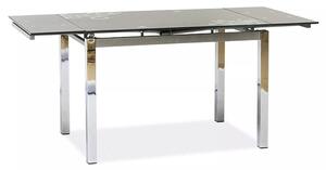 GD-017 Szürke Edzett Üveg Bővíthető Étkezőasztal Króm Lábakkal