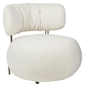 King Home Low Teddy Fotel Fehér Plüss Kényelmes