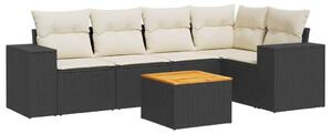 VidaXL Polyrattan Kerti Ülőgarnitúra - 6 részes - Fekete