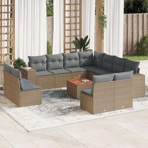 VidaXL Polyrattan Kerti Ülőgarnitúra - 12 részes - Bézs