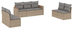 VidaXL Polyrattan Kerti Ülőgarnitúra - 7 részes - Bézs