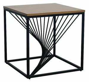 Orion Geometrikus MDF Dohányzóasztal Tölgy-Fekete Művészi Vázzal