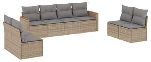 VidaXL Polyrattan Kerti Ülőgarnitúra - 8 részes - Bézs