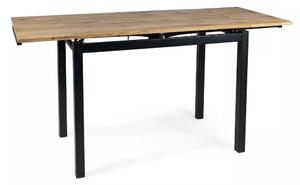 GD-017 Kinyitható Artisan Tölgy Étkezőasztal Fekete Fém Vázzal