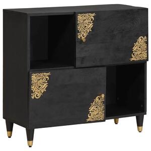 VidaXL Széf polcokkal tárolóval Fekete 80 x 33 x 75 cm Tömör Mangófát