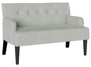 VidaXL Chesterfield Pad Világosszürke 112 x 65,5 x 75 cm Bársony