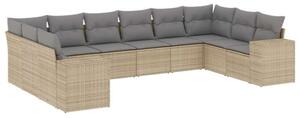 VidaXL Polyrattan Kerti Ülőgarnitúra - 10 részes - Bézs