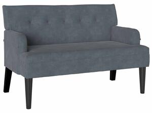 VidaXL Chesterfield Pad Sötétszürke 112 x 65,5 x 75 cm Bársony