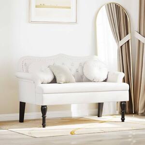 VidaXL Chesterfield Pad párnával Fehér 120,5 x 65 x 75 cm Műbőr