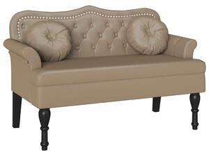 VidaXL Chesterfield Pad párnával Cappuccino 120,5 x 65 x 75 cm Műbőr
