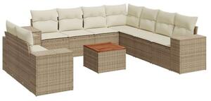 VidaXL Polyrattan Kerti Ülőgarnitúra - 10 részes - Bézs