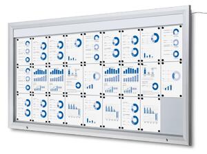 Kültéri LED információs vitrin felső kártyával 27 x A4 - T típusú, alumínium