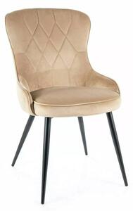 Lotus Elegance Bársony Étkezőszék Bézs Steppelt