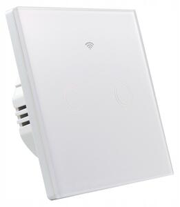 Smart touch dupla kapcsoló, Master led, üvegpanel, WiFi, Android és iOS, fehér