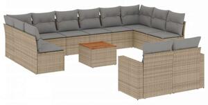 VidaXL Polyrattan Kerti Ülőgarnitúra - Bézs - 13 részes