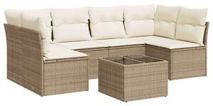 VidaXL Polyrattan Kerti Ülőgarnitúra - 7 részes - Bézs