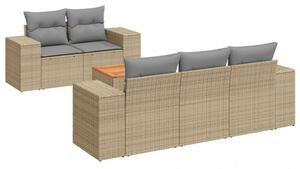 VidaXL Polyrattan Kerti Ülőgarnitúra - 6 részes, Bézs
