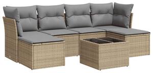 VidaXL Polyrattan Kerti Ülőgarnitúra - 7 részes, Bézs