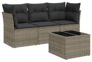 VidaXL Polyrattan Kerti Ülőgarnitúra - 4 részes - Szürke