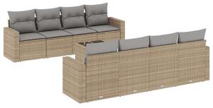 VidaXL Polyrattan Kerti Ülőgarnitúra - 9 részes, Bézs